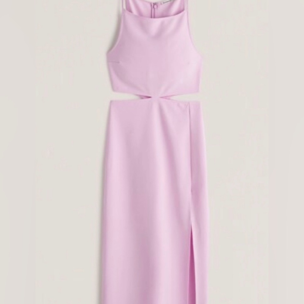 Abercrombie Boatneck Side Cutout Midi Dress - Light Pink